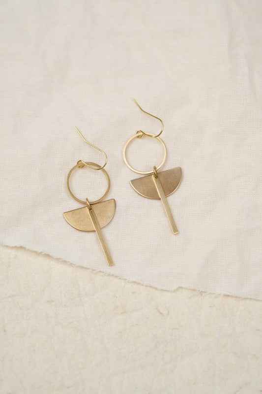 Boucles d'oreilles en laiton doré – Design épuré